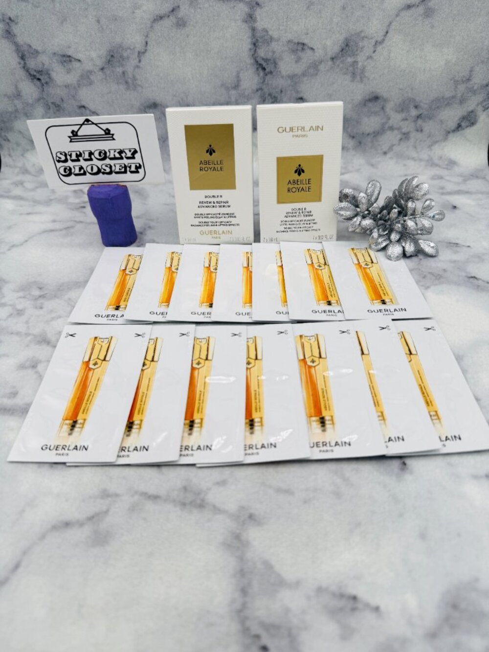 Guerlain Skincare Set-Abeille Royale Double R Renew&Repair Serum-2 X 7pc-BOX-NEW